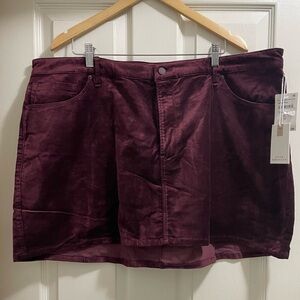 NWT Good American Velvet Mini Skirt in Oxblood Size 20 MSRP $149